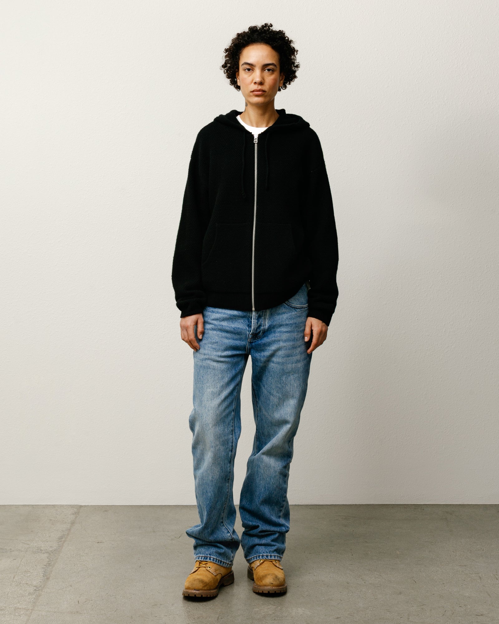 TEXTURED ZIP HOODED SWEATER - Image 4
